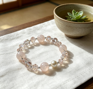 Pulsera Aurora <span class=keywords><strong>de</strong></span> Lujo Premium para Mujer, Inspirada en el Agua Burbujeante <span class=keywords><strong>de</strong></span> Durazno Vintage, con <span class=keywords><strong>Cristal</strong></span> <span class=keywords><strong>de</strong></span> Rosa Natural <span class=keywords><strong>de</strong></span> Madagascar y Cubo <span class=keywords><strong>de</strong></span> Azúcar - Product Image 4