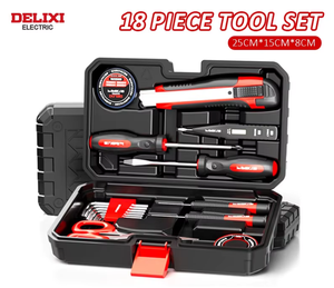 Khuyến mãi nóng: Bộ dụng cụ hộp đồ nghề bền chắc, đa năng, dành cho gia đình, 13 món, kèm tua vít mở rộng, bút thử điện, cờ lê, búa - Product Image 2