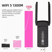 Adaptateur USB Wi-Fi double bande 2-en-1 BT4.2, carte réseau USB sans fil Wi-Fi 5 1300M