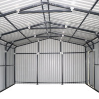 Abri de voiture en acier galvanisé robuste au design moderne et épuré, auvent extérieur en tôle métallique pour structure de stationnement automobile