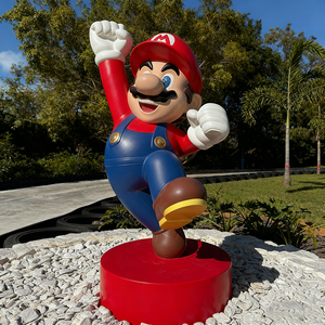 Sculpture d'art en résine moderne, sculpture de personnage de dessin animé <span class=keywords><strong>Mario</strong></span> grandeur nature, décoration intérieure, collection d'art - Product Image 1