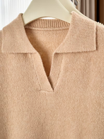 Suéter de Punto con Cuello Polo para Mujer, 100% Poliéster, Tejido por Computadora, Personalizado para Uso Diario, Casual y Festivo