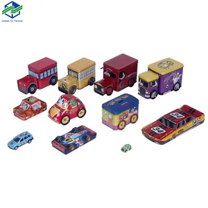 Custom Metaal Tin Can Truck Auto Bus Gevormde Koekje Biscuit Snoep Cadeau Blikken Doos Voor Kinderen