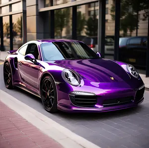 High quality glossy air bubble film Purple Car vinyl Wrap Vinyl wrap custom design car wrap vinyl film on car body effe