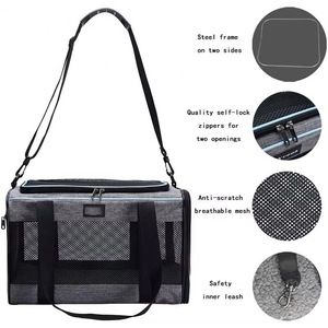 Transportadora de Mascotas Aprobada para Perros y Gatos Pequeños y Medianos |   Transportadora para Perros con Ventilación Adecuada |   4 ventanas de malla, 3 entradas - Product Image 4