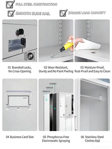 Armarios Metálicos CYD, Armarios <span class=keywords><strong>de</strong></span> Almacenamiento con Múltiples Puertas y Cerradura, <span class=keywords><strong>para</strong></span> Empleados <span class=keywords><strong>de</strong></span> Empresas, Escuelas y Dormitorios - Product Image 2