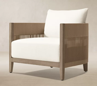 Chaise longue en teck Balmain résistante aux intempéries, aux UV et à l'eau, pour patio extérieur moderne