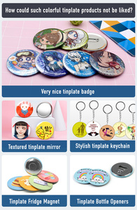 Giá rẻ trống nhựa <span class=keywords><strong>tin</strong></span> tinplate nút pin logo in tùy chỉnh hình bầu dục huy hiệu nút - Product Image 6