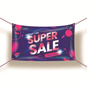 Banderoles et drapeaux en PVC vinyle personnalisés pour l'extérieur - Durables et imprimés anti-UV pour les promotions d'événements - Product Image 1