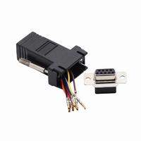 El adaptador de DB9 a RJ45 convierte su conector hembra de DB9 en un RS232, RS422 o RS485 modular.