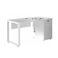 Poste de travail de bureau individuel moderne en bois avec cloison de séparation pour employé, ensemble de mobilier de bureau blanc, vente en gros