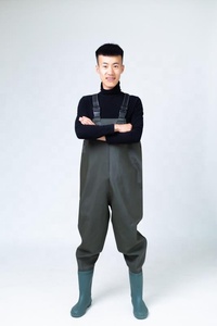 Wader de poitrine en pvc pour hommes et femmes, <span class=keywords><strong>chaussures</strong></span> de pêche et chasse imperméables, pataugeoire de poitrine avec <span class=keywords><strong>chaussures</strong></span> en pvc, offre spéciale, 2020 - Product Image 4