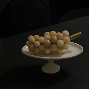 จานรูปไข่สีขาวบริสุทธิ์สไตล์เกาหลีขอบลูกปัดจานขนมหวานจานตะวันตกจานอาหารเช้าและ - Product Image 2