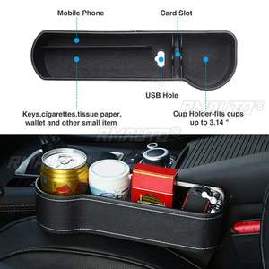 Car Seat Storage Box Seat <b>Gap</b> Slit Pocket Catcher Organizer Universal Car Seat Organizer Card Phone Key Holder Pocket - Product Image 5
