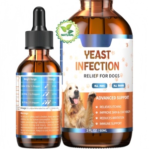 Alivio Natural para Alergias a la Levadura en Perros, Calma la Picazón, Cuidado para la Inflamación de Orejas y Patas, Sabor a Tocino 60ml |   Marca Privada - Product Image 1