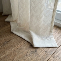 Voilages blancs unis DaiRui en vrac avec motif chevron et œillets pour hôtels et salons – Rideaux sur mesure