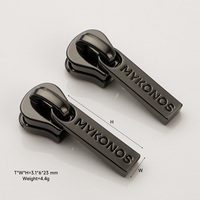 3 #   5 #   Tirette de fermeture éclair ronde en or, tirette de fermeture éclair en métal ronde personnalisée, logo découpé, tirette de fermeture éclair en métal pour sacs
