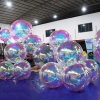 Boule disco géante gonflable réfléchissante brillante, sphère gonflable publicitaire en PVC pour la décoration d'événements et de fêtes