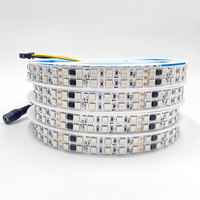 Bande lumineuse LED RGBIC WS 2811 double rangée 24V 168D Flex 5050, pleine couleur, haute luminosité, intelligente, magique, programmable, adressable