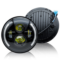 Phare de moto LED semi-circulaire de 7 pouces, adapté aux Wrangler, Harley Modification