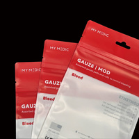 Sacs en plastique personnalisés avec fermeture éclair, pochette composite avec trou de suspension, sac d'emballage refermable pour gaze médicale, trousse de premiers soins