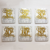 Kuchenaufsatz für Geburtstagstorten, Party-Themen-Kuchendekoration, Gold-Glitzer Dessert-Verzierung