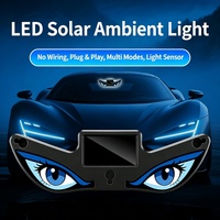 Nouvelle Lampe LED Œil de Démon à Capteur de Mouvement, Alimentée par Énergie Solaire, Type-C, en ABS, pour Vitre Latérale, Avertissement Ambiant - Vente Flash