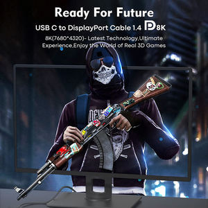 <span class=keywords><strong>Cable</strong></span> de alta calidad UHD 8K60Hz a DP, 1M, 2M, versión 1,4, <span class=keywords><strong>USB</strong></span> tipo <span class=keywords><strong>C</strong></span> a 8K, <span class=keywords><strong>Cable</strong></span> <span class=keywords><strong>DisplayPort</strong></span> - Product Image 2