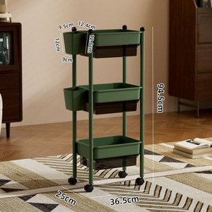 <b>Small</b> Trolley Storage Rack 5 Layers Movable Multi Functional For <b>Kitchen</b> Bedroom Space Saving - Product Image 4