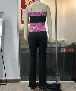 ชุดเซ็ต 2 ชิ้น เสื้อผ้าผู้หญิง PEEQI K25L1168 รุ่นใหม่ สำหรับฤดูใบไม้ผลิและฤดูใบไม้ร่วง ตกแต่งด้วยผ้าลูกไม้ ชุดกางเกงขายาว 2 ชิ้น สไตล์เซ็กซี่ สำหรับผู้หญิง ปี 2026 - Product Image 6