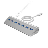 Accesorios para iMac 2026, HUB USB C 8 en 1, Aleación de Aluminio, 7 Puertos USB 3.0, HUB de Datos de 5 Gbps y Adaptador de Puerto de Carga de 5 V