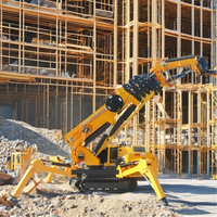 Vente en gros de mini grue diesel CE/EPA Petite grue mobile en caoutchouc Grue araignée lourde sur chenilles de 3 tonnes Prix d'usine