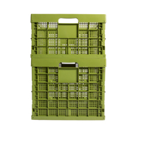 Panier en PP vert pliable et empilable de grande capacité 800*570 pour l'entreposage, la logistique, les supermarchés et l'usage domestique