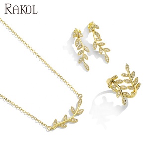Rakol NP2168ข้อความ CZ เสน่ห์ทองแท้ห่วงโซ่ต้นไม้สาขาเครื่องประดับสร้อยคอ - Product Image 4