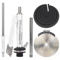 Ensemble de chicha géométrique Racing Exhaust Pipe Shisha Techno Narguil complet avec pince à chicha Nargile Seti