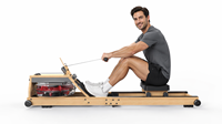 Rameur pliable en bois d'hévéa avec application Bluetooth et écran LCD, réservoir étanche pour la maison et les clubs de sport