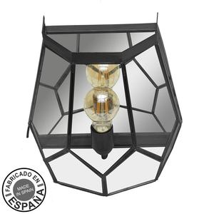 Lampe 1xE27 noire 25x26x16 cm - idéale pour l'éclairage décoratif et d'ambiance dans les espaces intérieurs. - Product Image 1