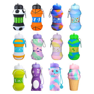 Unisex <b>Collapsible</b> Silicone <b>Water</b> <b>Bottle</b> Sports Golf Shaped BPA Free Straw Type Flowing Running Camping Outdoor Drinking - Product Image 5