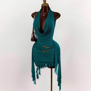 Nouvelle Robe <span class=keywords><strong>de</strong></span> Soirée Printemps 2026 <span class=keywords><strong>pour</strong></span> <span class=keywords><strong>Femme</strong></span> – Élégante, Dos Nu, Col en V, Coupe Ajustée et Froncée - Product Image 2