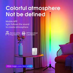 Lampe de sol LED RGB, chandelier en acrylique PVC, moderne, sur le thème de l'espace, à intensité variable avec télécommande pour la décoration du salon et de la chambre - Product Image 2