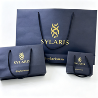 Sac shopping en papier avec logo personnalisé, impression couleur, sac cadeau en papier avec poignée en corde pour l'affichage en magasin de détail