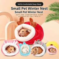 Nid en coton chaud pour hamster CHUUYU PET, design mignon ours doré, tailles S/M/L, garde au chaud toute l'année