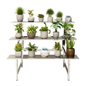 Support de plante à plusieurs niveaux en acier inoxydable de haute qualité support de Pot de fleur en acier antirouille pour usage <span class=keywords><strong>intérieur</strong></span>/extérieur balcon terrasse <span class=keywords><strong>jardin</strong></span> - Product Image 6