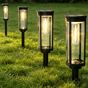 Lampes solaires LED étanches IP67 pour l'extérieur, style lanterne, pour allées, chemins, jardins, pelouses, patios, décoration - Product Image 5