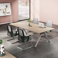 Bureau de travail moderne de haute qualité, de marque HY, d'origine Guangdong, en bois, pour 8 personnes, mobilier de bureau