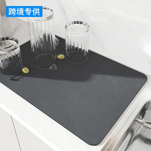 Tapete absorbente cuadrado de tierra diatomeas para secar vajilla en la encimera de la cocina - Product Image 4