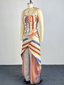 Ensemble <span class=keywords><strong>deux</strong></span> <span class=keywords><strong>pièces</strong></span> pour <span class=keywords><strong>femme</strong></span> STOCK Print, débardeur à lacets et pantalon large, tenues de créateur, tailles S-XL - Product Image 3