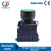 Huaqingjun vert, pas de réinitialisation de Led, tête en plastique givré, interrupteur à bouton-poussoir ouvert Normal pour PLC