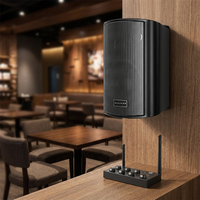 Sistema de Sonido Inalámbrico para Restaurantes, Juego de Altavoces de Pared con Control Remoto, Audio Mono, Salida de 50W, para Bares y Cafeterías