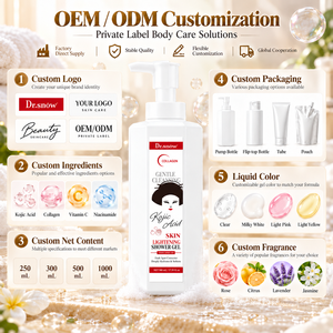 ผลิตภัณฑ์อาบน้ำโลโก้ OEM แบบกำหนดเอง เจลอาบน้ำไวท์เทนนิ่งและผลัดเซลล์ผิว วิตามินซี บอดี้วอชเพื่อผิวกระจ่างใส สำหรับทุกสภาพผิว - Product Image 5